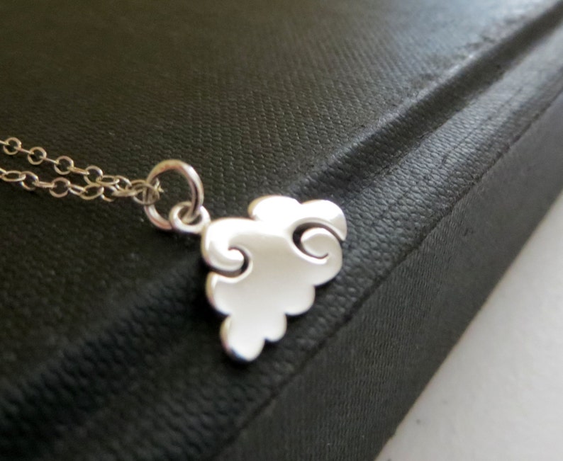 Cloud charm necklace sterling silver childrens jewelry