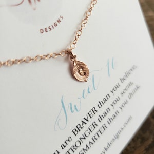 Sweet 16 gift ketting, kleine eerste blad ketting, roségoud of zilver, schattige charme, 16e verjaardag cadeau, cadeau voor dochter, meisje, nichtje