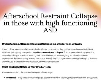 Affaissement de la contention après l'école