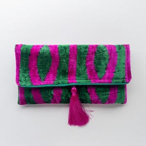 Bolso de mano Ikat / Bolso de noche de terciopelo / Bolso de mano para mujer / Bolso de mano para boda / Bolso Ikat de terciopelo de seda / Bolso de mano / Monedero bohemio