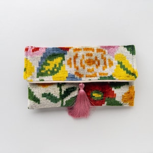 Ikat Clutch Tasche | Abendtasche aus Samt | Frauen Clutch Tasche | Hochzeit Clutch Tasche | Tasche aus Seidensamt | Handtasche | Boho Geldbörse