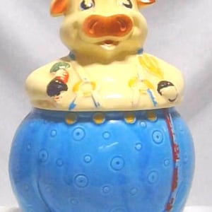 Vintage Farmer Cow Cookie Jar