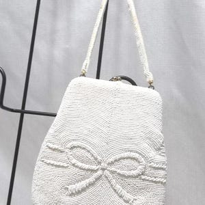 Vintage Richere White Beaded Clutch