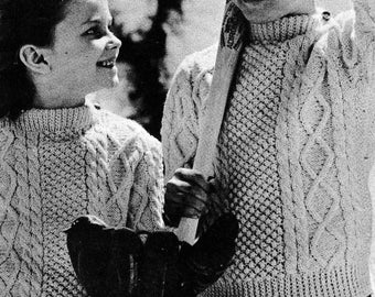 PATTERN Vintage Child Size Aran Sweater PDF File to Knit. Children's Cable knit sweater pattern. Vintage, classic, cable knit sweater Unisex