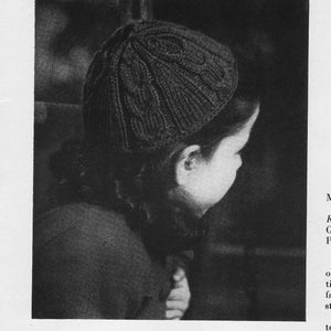 1946 Vintage Cable Knit Childrens Beanie Cap Hat