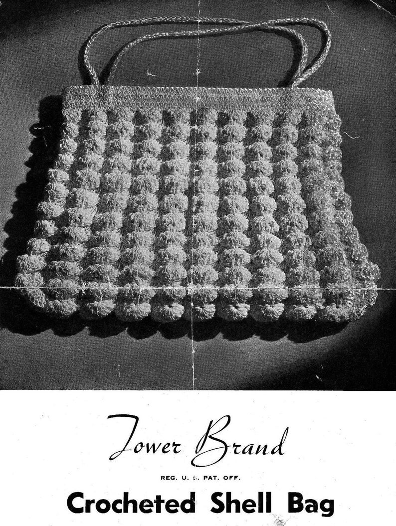 Vintage Crocheted Shell Bag Purse PDF Pattern image 1