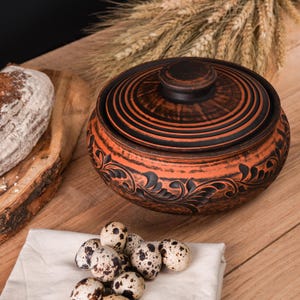 Unglazed Clay Pot for Cooking with Lid | Earthen Kadai | LEAD-FREE Clay Cooking Pot | Curry, Biryani Pot | Clay Pot | Gift for home