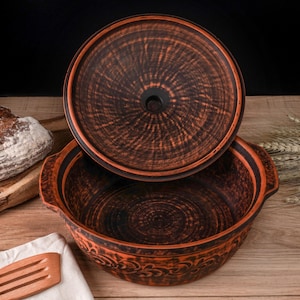 Terracotta Pot | Baking Dish | Cooking Pan | Pot With Lid | Unglazed Clay Pot for Cooking with Lid | Ceramic honey pot | Ceramic Cookware