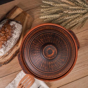 Frying pan of red clay | Pan with handles | Baking Dish | Cooking Pan | Pot With Lid | Casserole Cooker | Ceramic honey pot | Earthen Kadai