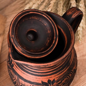 Pitcher earthenware | Handmade Milk Fired Jug | Pitcher wine | Jug with handle | Clay pot for water | Handmade Milk Fired Jug | Eco friendly
