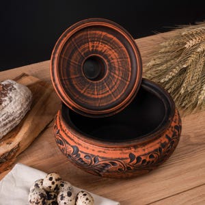 Terracotta pot | Clay Pot for Cooking with Lid | Earthen Kadai | LEAD-FREE Clay Cooking Pot | Curry, Biryani Pot | Gift for home