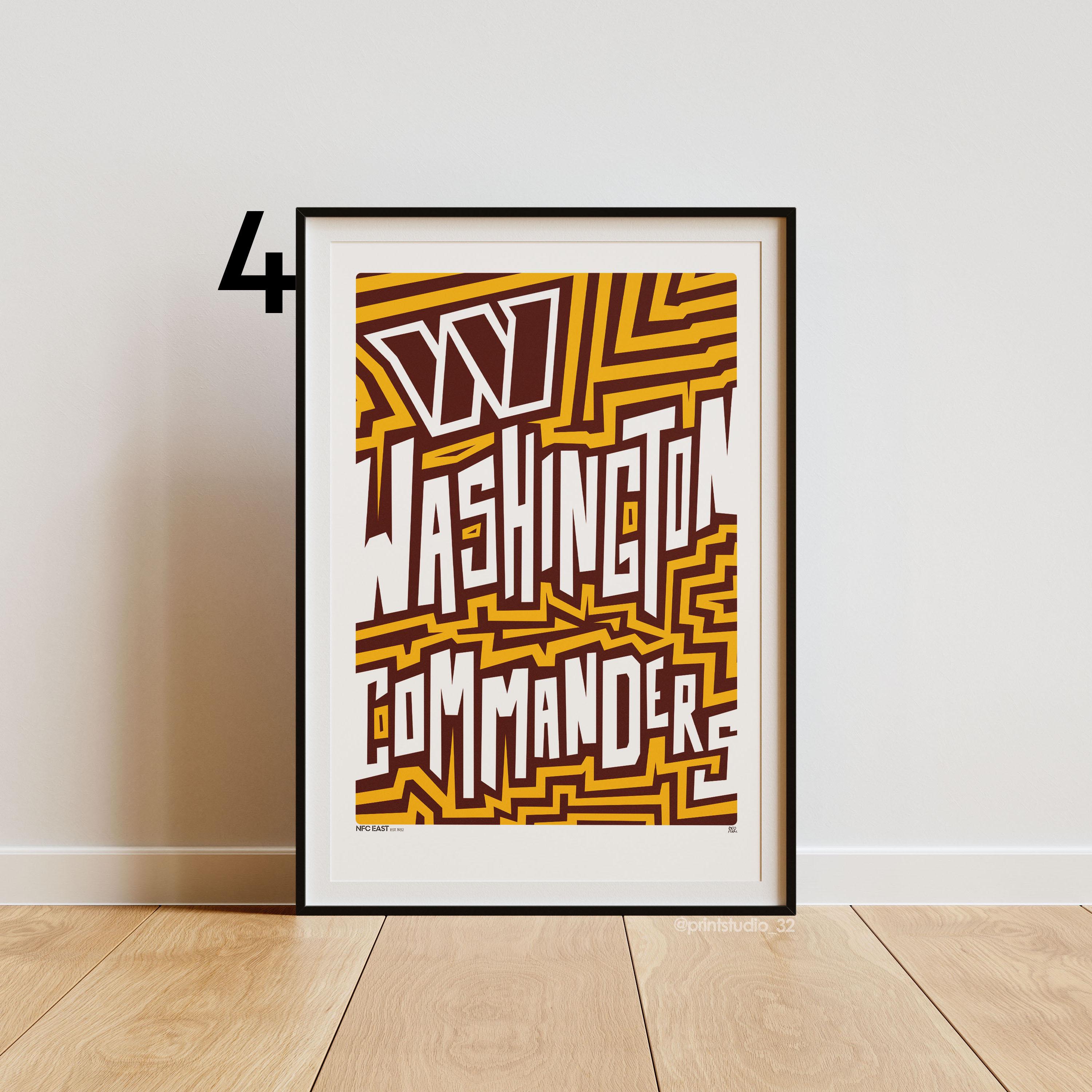 Washington Commanders Poster – Bold Abstract Football Wall Art (4 ...