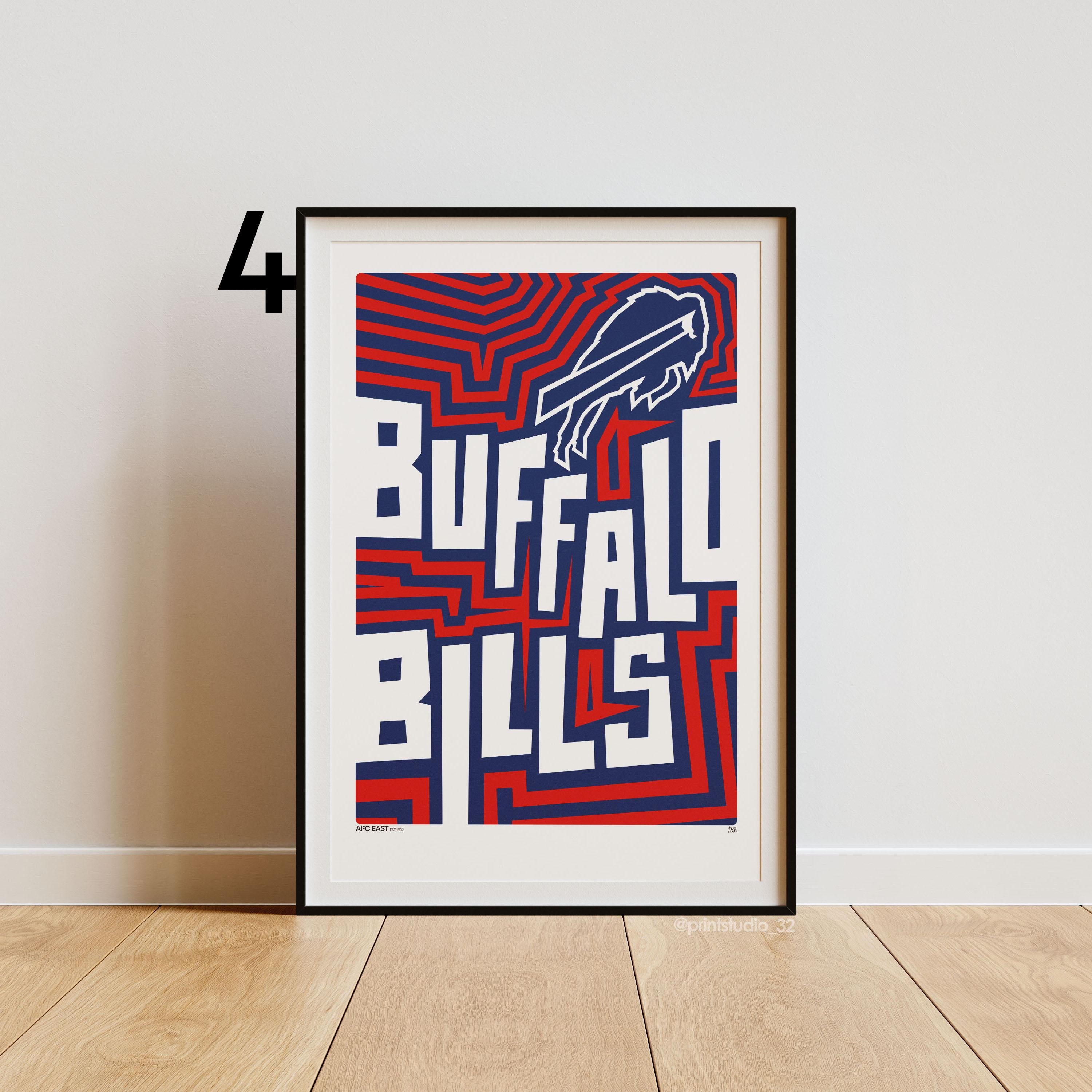 Buffalo Bills Poster – Bold Abstract Football Wall Art (4 Options) - Etsy