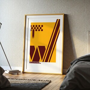 Op Washington Commanders geïnspireerde NFL-muurposter met Bauhaus-thema
