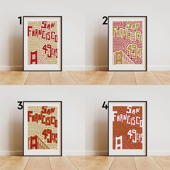 San Francisco 49ers Poster – Bold Abstract Football Wall Art (4 options)