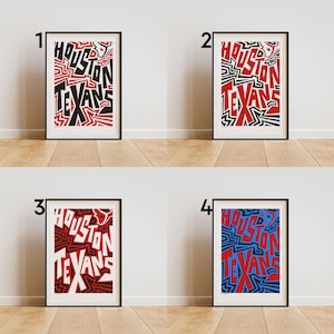 Houston Texans Poster – Bold Abstract Football Wall Art (4 options)