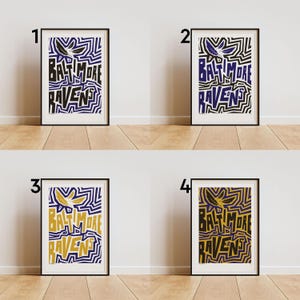 Baltimore Ravens Poster – Bold Abstract Football Wall Art (4 options)