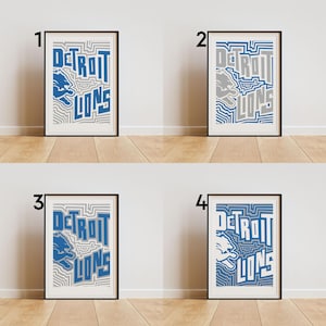 Detroit Lions Poster – Bold Abstract Football Wall Art (4 options)