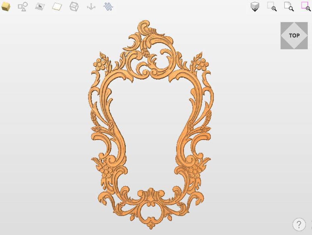 2D Carved Mirror Frame – 2D Carving, Quick Result. DXF for Aspire ...