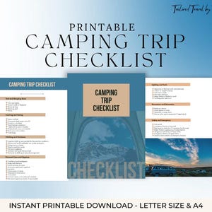 Printable Camping Packing Checklist | A4 PDF Camping Trip Planner ...