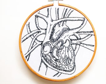Heart Handmade Anatomical Organ Embroidery gift Housewarming Home Decor