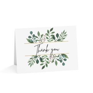 Set elegante bedankkaarten - 10, 30 of 50 stuks met bloemdessin