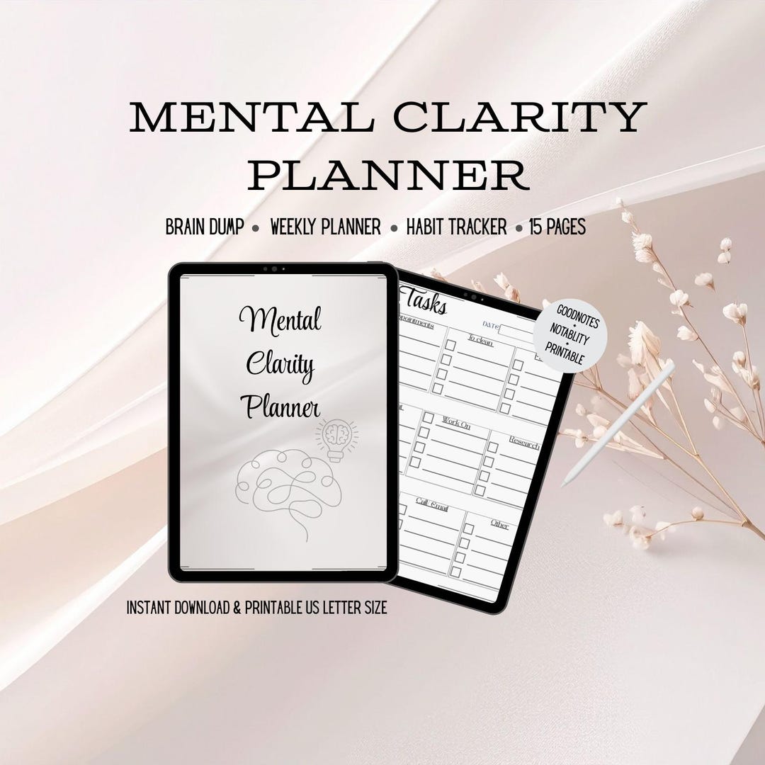 Brain Dump Planner Printable PDF | Mental Clarity Planner ...