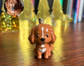 Porte-clés chien personnalisé imprimé en 3D : cadeau personnalisé pour animal de compagnie peint à la main