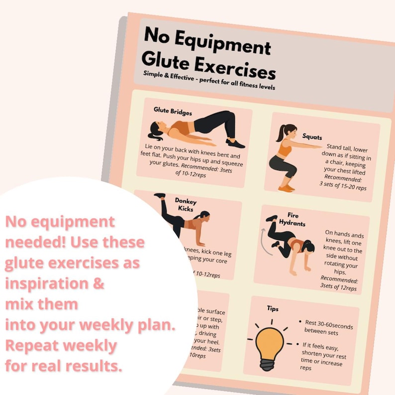Weekly Glute Workout Tracker No Equipment Booty Exercises Fitness weekly-glute-workout-tracker-no-equipment-booty-exercises-fitness