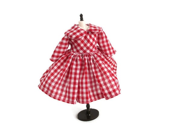Handcrafted long sleeve dress outfit miniature for Blythe doll 957-16