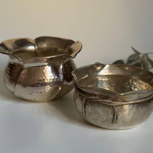 Vintage Silver Plated Planter, Mid Century Metal Cachepot, Decorative Plant Pot, Retro Home Decor