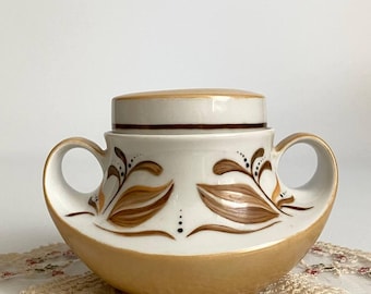 Vintage Seltmann Weiden Sugar Bowl with Lid, German Porcelain, Hand-Painted Marina Pattern