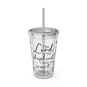 Floral Acrylic Tumbler with Inspirational Quote, Perfect Gift for Her, Reusable Drinking Cup, Eco-Friendly Travel Mug, Summer Hydration