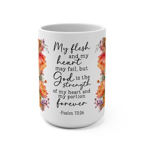 Inspirational Floral Mug | Christian Gift | Encouragement Coffee Cup | Scripture Decor | Bible Verse Mug | 15oz Tea Mug