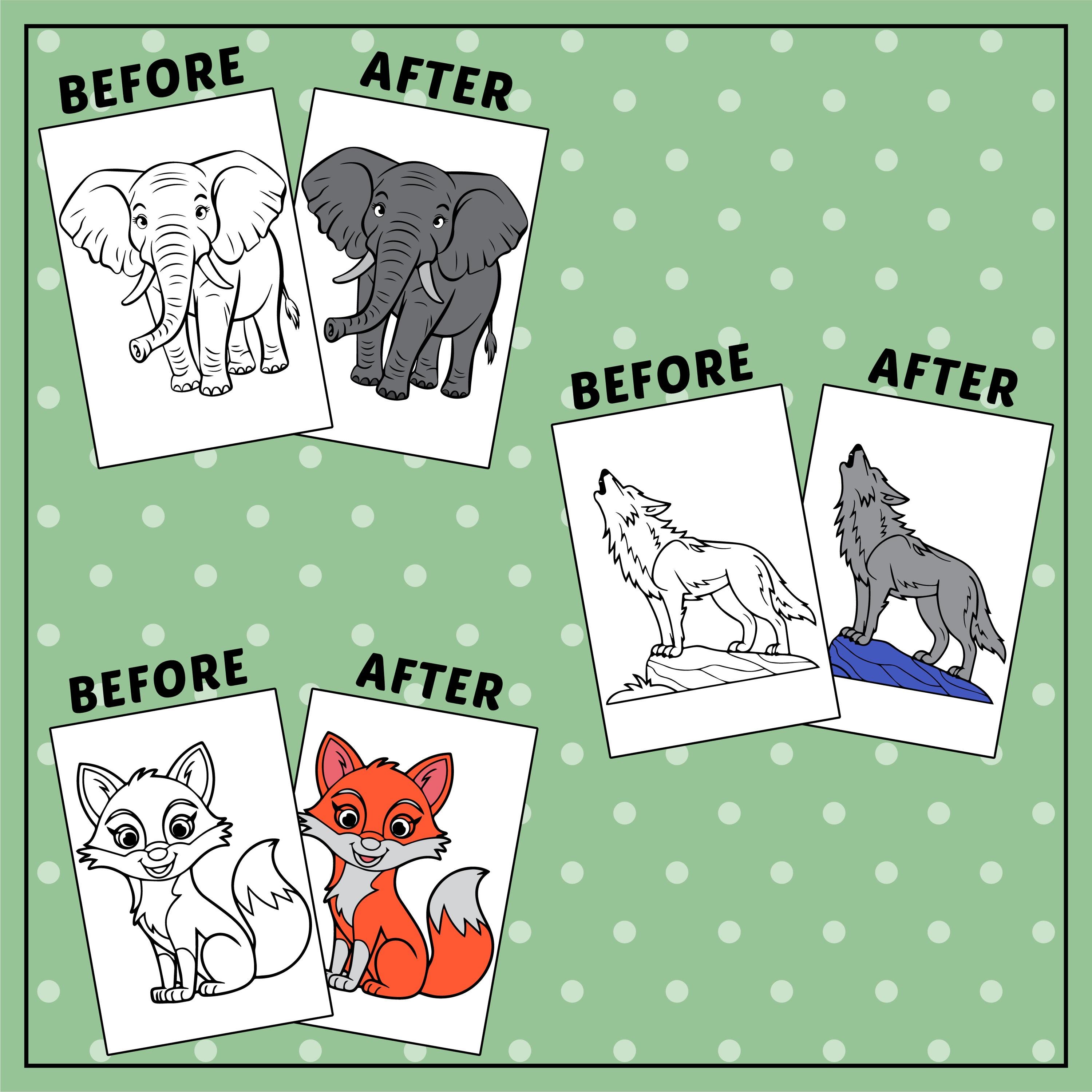 20 Wild Animals Coloring Pages for Kids: Jungle Safari Activity Book - Etsy
