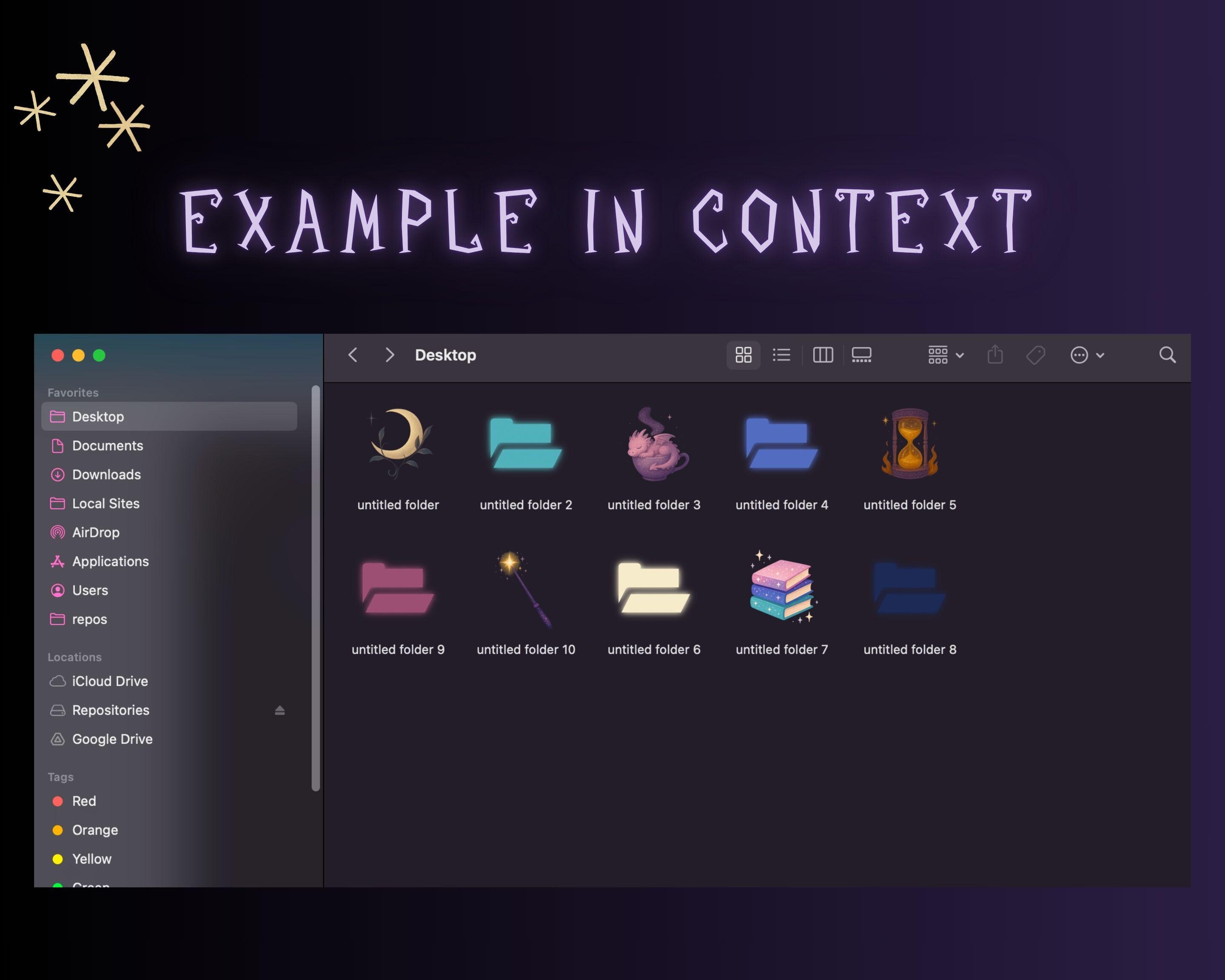 Wizard Folder Icon School of Magic Folder Icons: Witchy Wizard Desktop Theme (mac ...