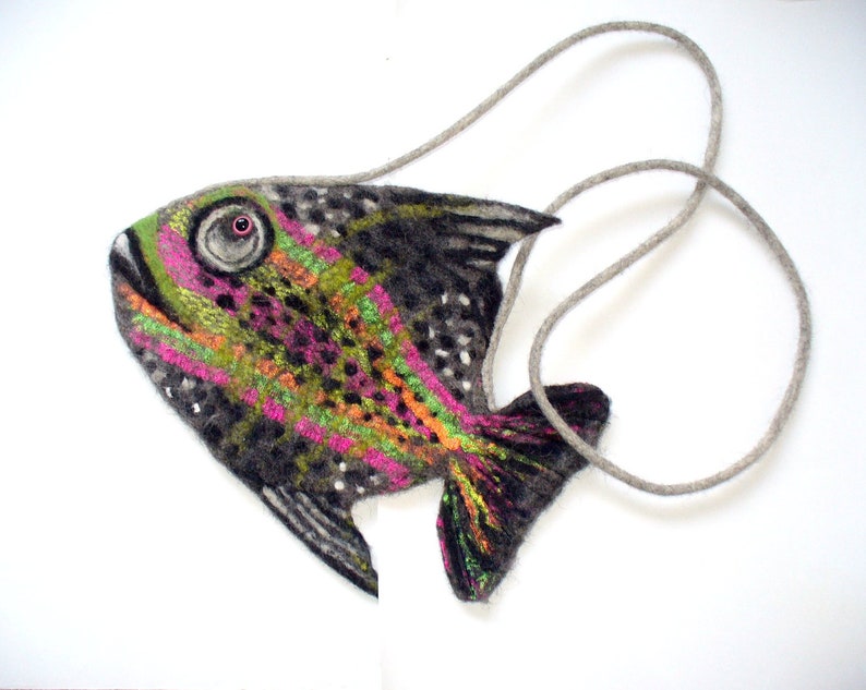 Fish Purse Pouch Clutch shoulder bag zipper handmade Etsy