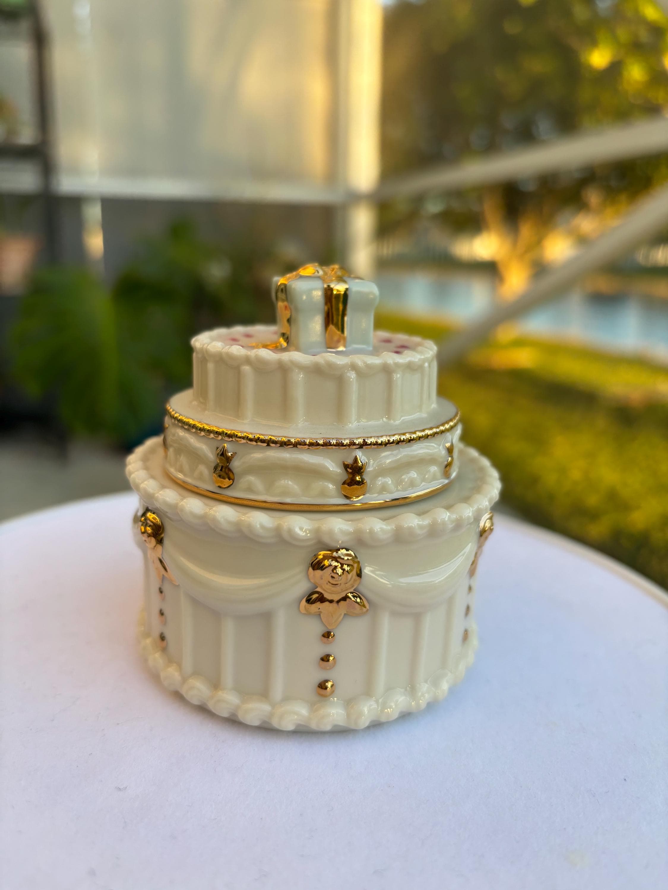 Vintage Lenox Trinket Box | China Treasures Birthday Cake With
