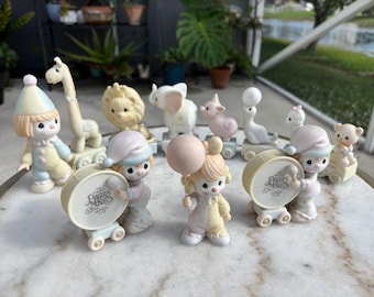 Vintage Precious Moments Birthday Train • Porcelain Figurines, Nursery Decor
