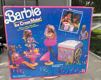 Vintage 1990 Barbie Ice Cream Maker Set • Complete in Box