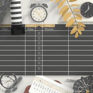 Editable Attendance Record Template | Printable Student & Employee Tracker | Digital Attendance Sheet for School, Office and Business Use