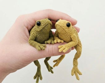Patrón de ganchillo de rana pequeña realista, patrón de rana amigurumi, peluche de sapo realista, animalito de ganchillo para hacer tú mismo, descarga digital en PDF