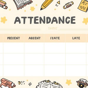 Attendance Record Template | Printable Attendance Sheet for Students, Employees, Schools & Work Tracking