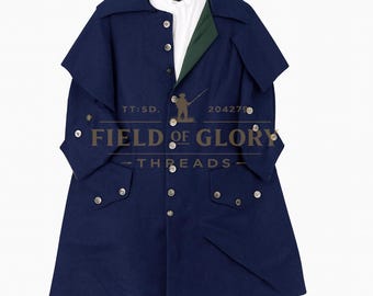 Overjas Amerikaanse revolutionaire marineofficier – double-breasted cape-schouderreplica