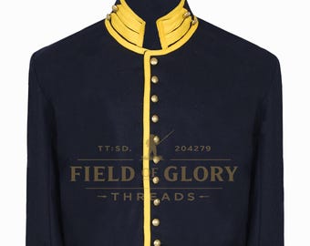 Jas Civil War Union Cavalry Shell – geel getrimde wol, replica St. Louis Depot gemonteerde services