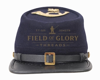 Authentieke Union Army burgeroorlog Kepi – vintage infanteriebugelhoed, militaire re-enactmentpet