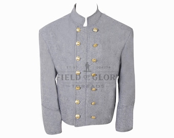 Double-breasted grijze jas uit de Amerikaanse burgeroorlog – authentieke reproductie in alle maten