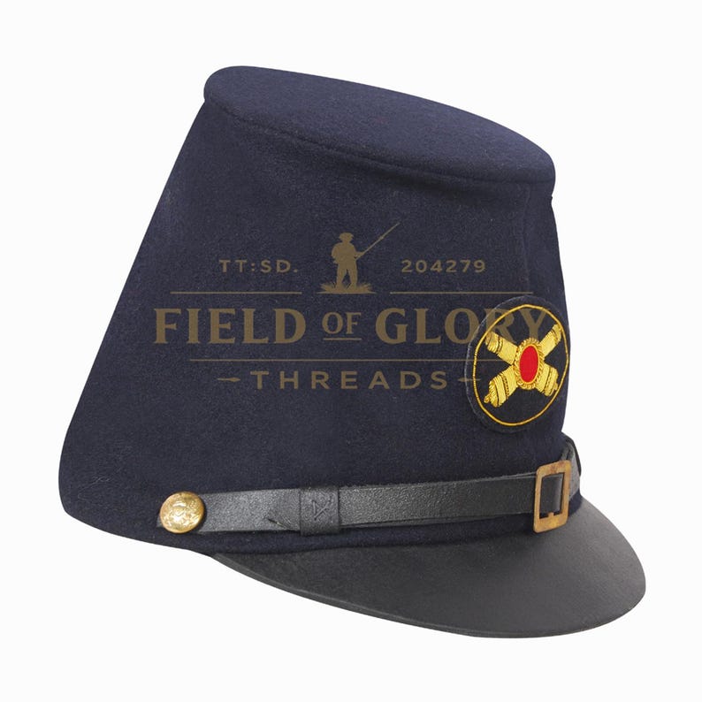 Civil War Navy Blue Artillery Forage Cap - Crossed Cannons Bummer Hat ...