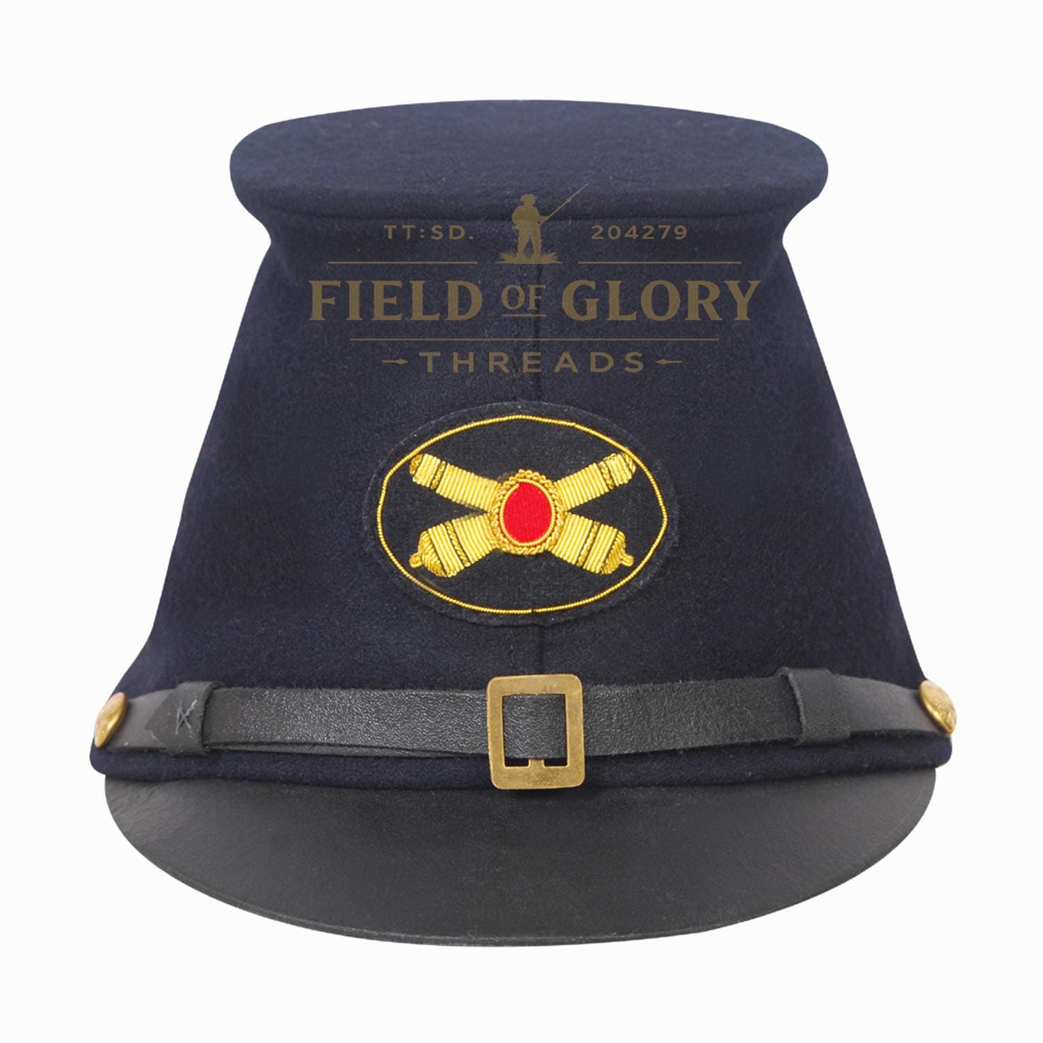 Civil War Navy Blue Artillery Forage Cap - Crossed Cannons Bummer Hat ...