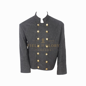 Authentic U.S. Civil War Shell Jacket – Richmond Grey, Double-Breasted, Plain Front